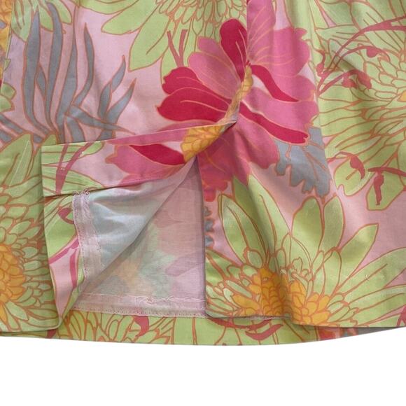 Talbots Cotton Yellow Pink Gray Floral Sleeveless Sheath Dress, Size 2P - Picture 4 of 11